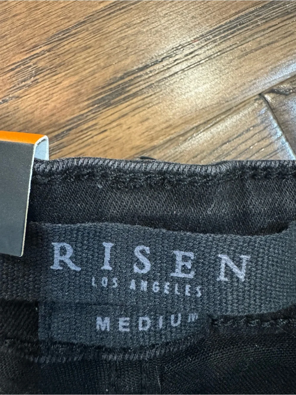 Risen Distressed High-Rise Black Denim Shorts